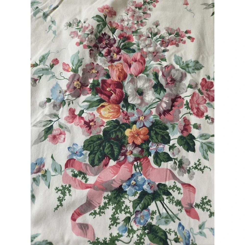Vtg Croscill English Garden Panels Set Five Piece Curtains Valance Cottagecore